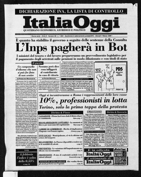 Italia oggi : quotidiano di economia finanza e politica